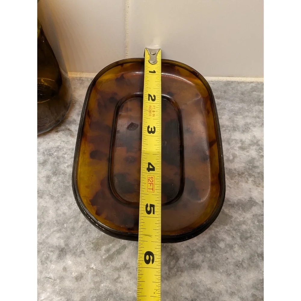 Vintage Lucite Tortoise Shell‎ Soap Dish And Cup Set